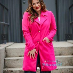 Pink Poppin Button Down Coat